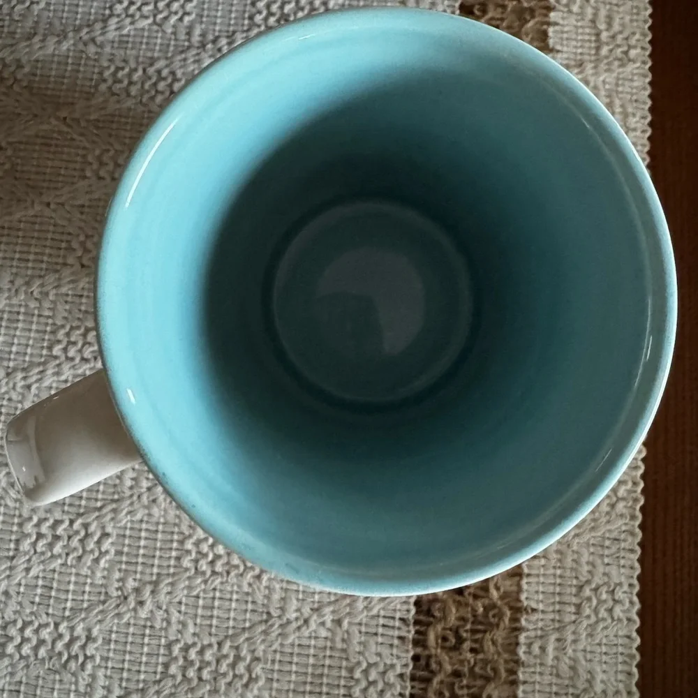 Starbucks Floral Ceramic Mug with Red and Blue Design